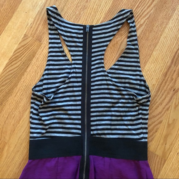 Elle Racerback Striped Ruffle Zipper Tank Dress - Picture 7 of 10